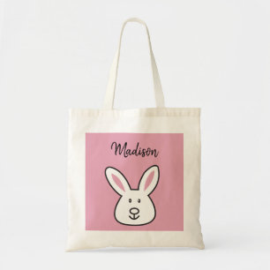 Tote Bag Illustration Pastel Pink Cute Bunny Pâques