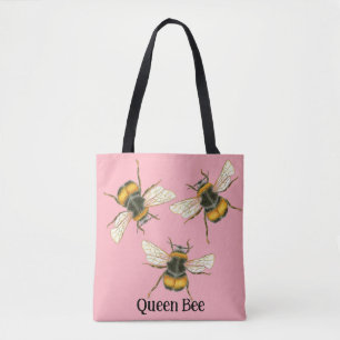 Tote Bag Illustration personnalisable de Queen Bee Bumblee 