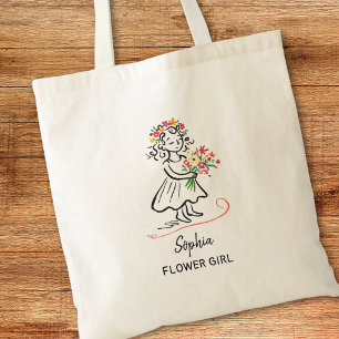 Tote Bag Illustration personnalisée de demoiselle d'honneur