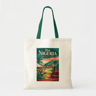 Tote Bag Illustration picturale vintage du Nigeria pour l'a