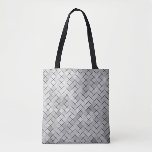 Tote Bag Illustration polygonale grise, composée de tria (Devant)