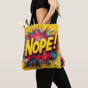 Tote Bag Illustration Pop Art avec un « NON » jaune gras