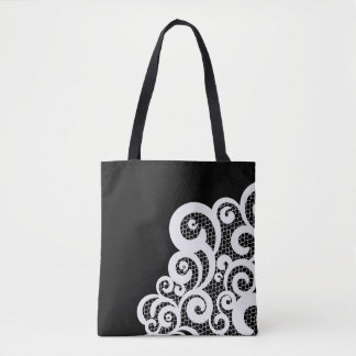 Tote Bag illustration romantique de décor de dentelle
