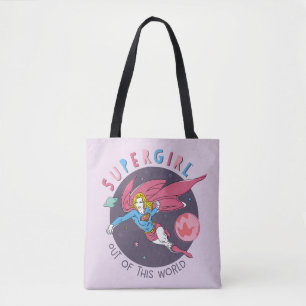 Tote Bag Illustration Supergirl volant vers le haut