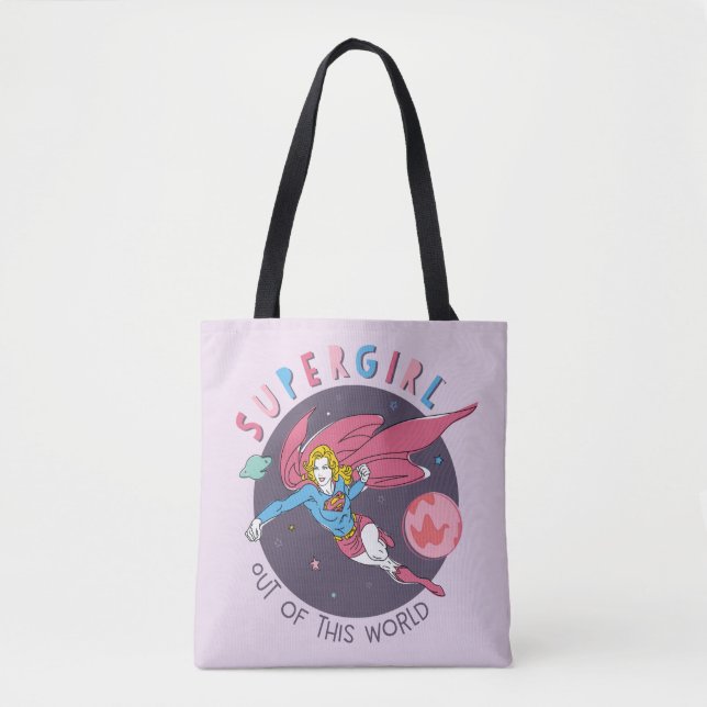 Tote Bag Illustration Supergirl volant vers le haut (Devant)