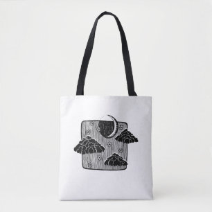 Tote Bag Illustration tirée à la main des nuages demi-lune