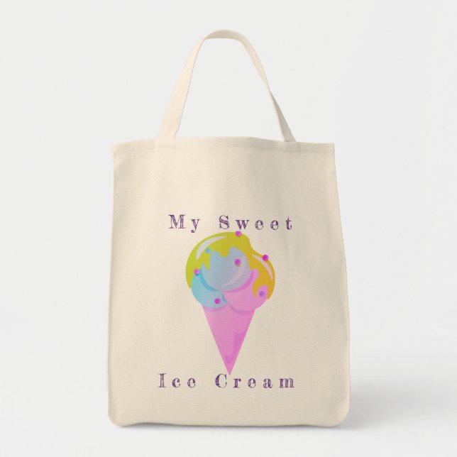 Tote Bag Illustration vectorielle de crème glacée (Devant)
