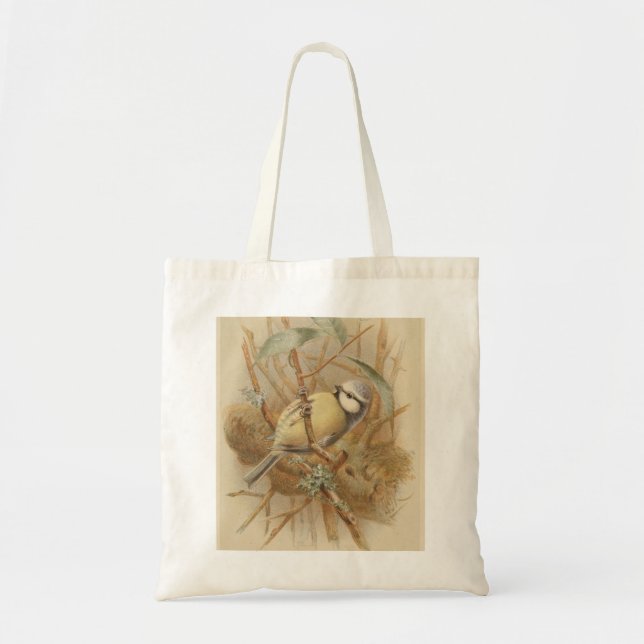 Tote Bag Illustration vintage de Bluetit (Devant)