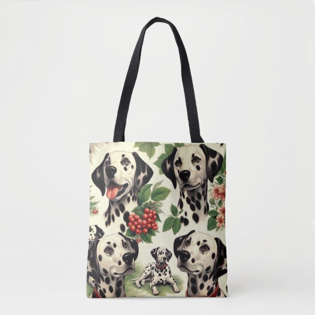 Tote Bag Illustration vintage de Dalmatie (Devant)