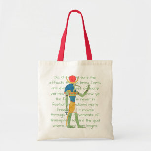 Tote Bag Illustration Vintage de Dieu égyptien avec citati