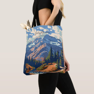 Tote Bag Illustration Vintage de Rocky Mountain Colorado