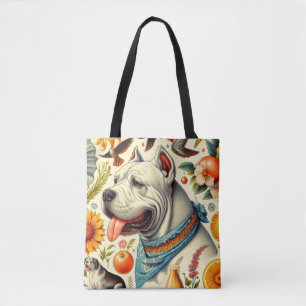Tote Bag Illustration vintage Dogo Argentino