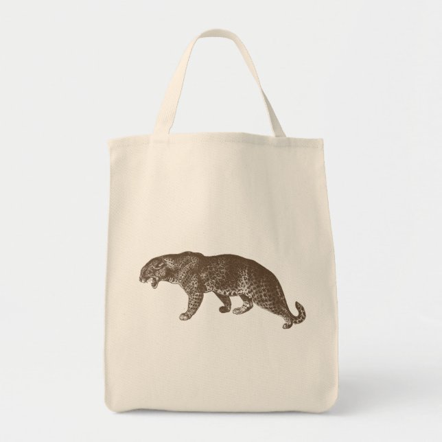 Tote Bag Illustration vintage du léopard (Devant)