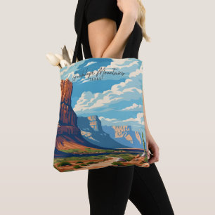 Tote Bag Illustration Vintage voyage des montagnes de Guada