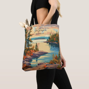 Tote Bag Illustration Vintage voyage Isle Royale Michigan