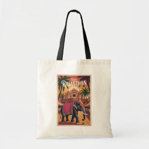 Tote Bag Illustration Voyage Art Vintage Inde Rajasthan