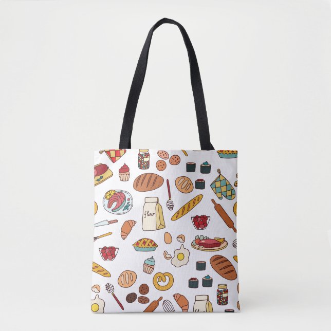 Tote Bag Illustrations alimentaires vintages : motif sans s (Devant)