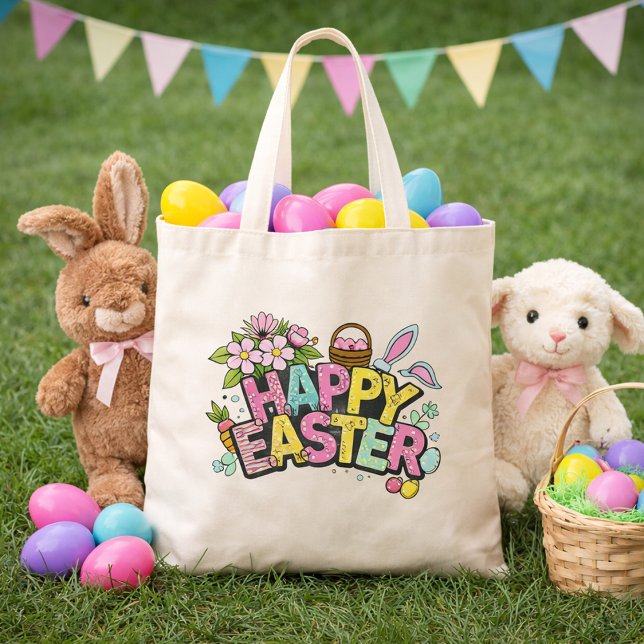 Tote Bag Illustrations de Pâques ludiques avec oreilles de  (Créateur téléchargé)
