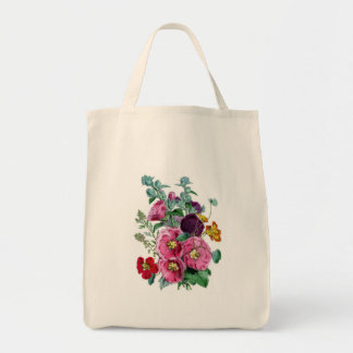 Tote Bag Illustrations vintages des botaniques Hollyhocks