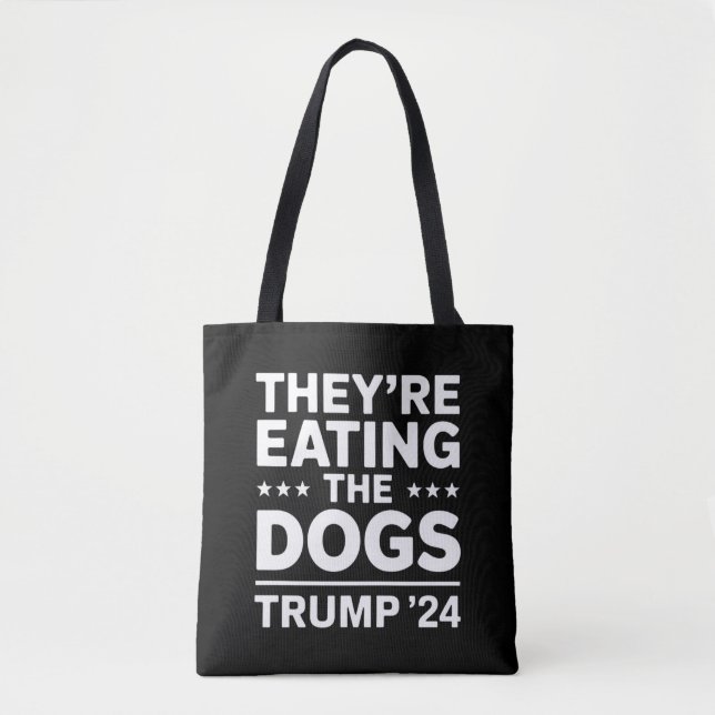 Tote Bag Ils mangent les Chiens Drôle Drôle Débat Trump Cit (Devant)