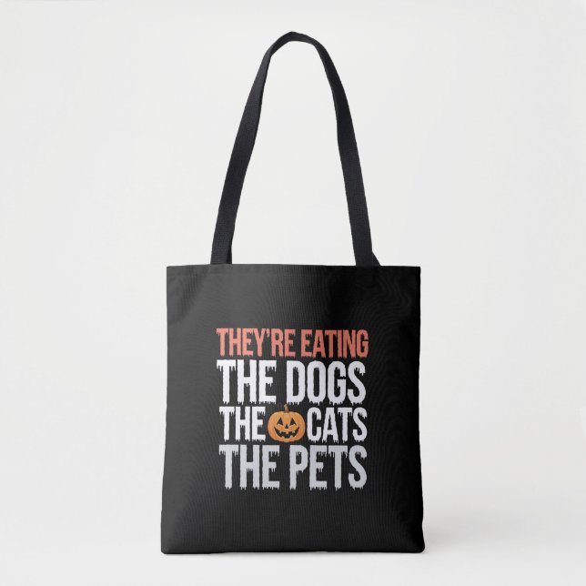 Tote Bag Ils Mangent Les Chiens Les Chats Les Animaux Hallo (Devant)