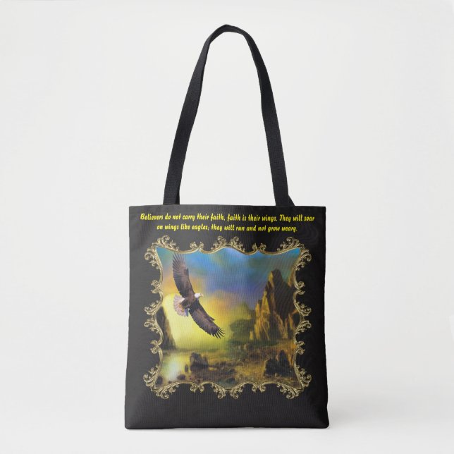 Tote Bag Ils monteront sur des ailes comme des aigles. (Devant)
