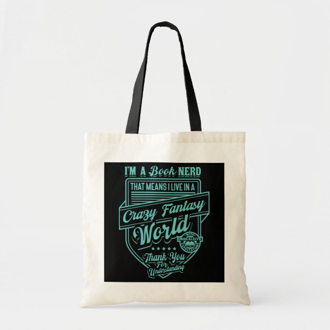 Tote Bag Im Un Livre Nerd Bookaholic (Devant)