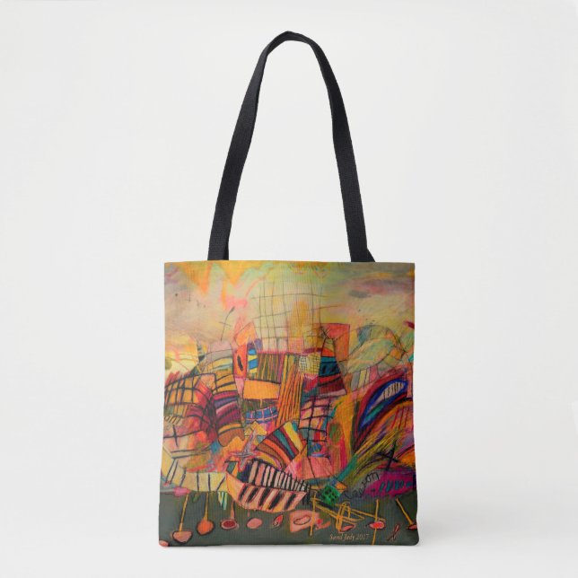 Tote Bag Image abstraite avec des couleurs lumineuses (Devant)