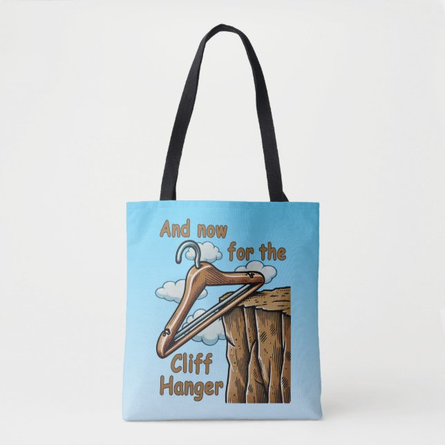 Tote Bag Image amusante de Cliff Hanger avec jeu de mot (Devant)
