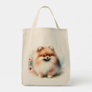 Tote Bag Image d'aquarelle mignonne Pomeranian