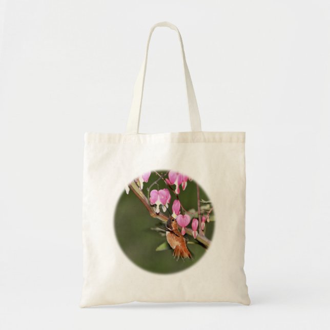 Tote Bag Image de colibri et de fleurs (Devant)