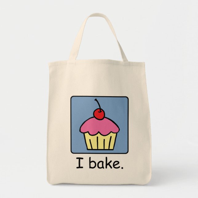 Tote Bag Image de dessin animé Cupcake Dessert Glaçage Rose (Devant)