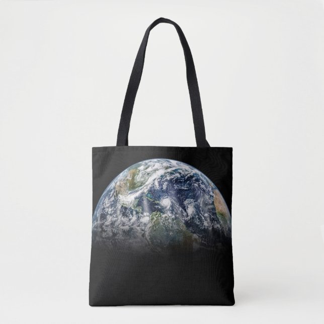 Tote Bag Image Mosaïque De La Planète Terre Avec 3 Ouragans (Devant)