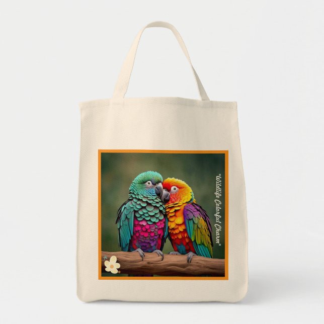 Tote Bag "Images de perroquets étonnantes" (Devant)