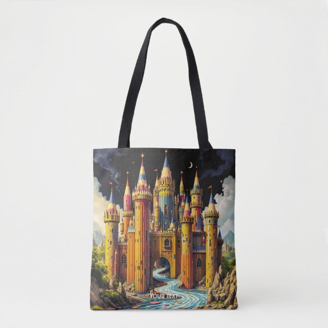 Tote Bag Imaginaire Château Cute De Crayons (Devant)