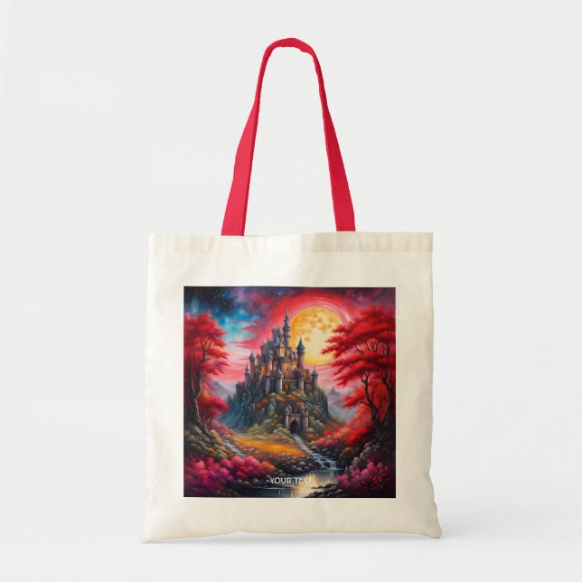 Tote Bag Imaginaire Chateau Cute Moon Trees (Devant)