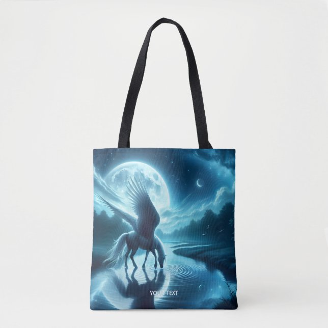 Tote Bag Imaginaire Cheval mignon Ailes Lune (Devant)