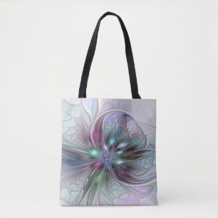 Tote Bag Imaginaire coloré Abstrait Fleur fractale moderne