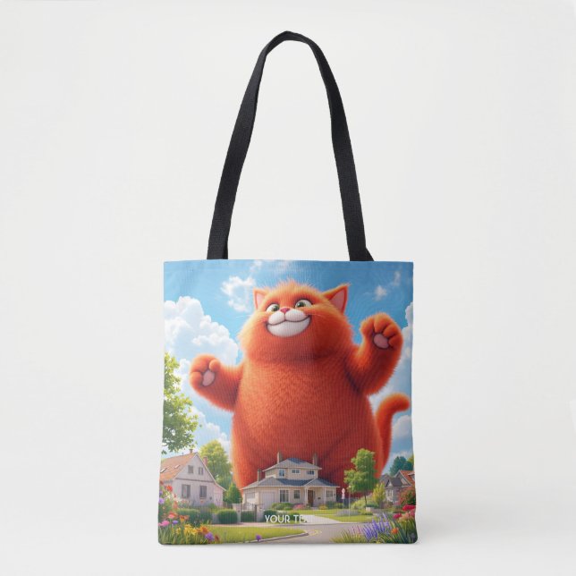 Tote Bag Imaginaire Cute Big Orange Chat (Devant)
