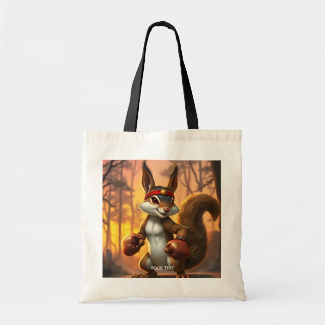 Tote Bag Imaginaire Cute Kickboxer Squirrel Forest (Devant)