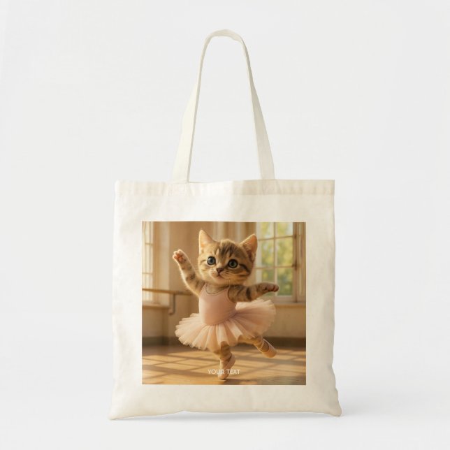 Tote Bag Imaginaire Cute Kitten Petite Ballerina (Devant)