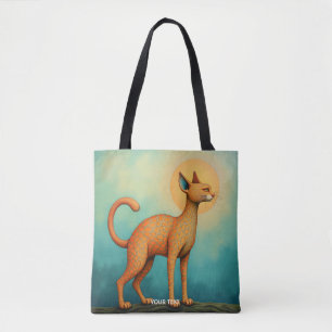 Tote Bag Imaginaire Cute Orange Chat Abstrait
