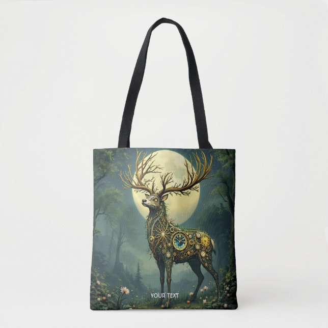 Tote Bag Imaginaire Cute Steampunk Deer Forest (Devant)
