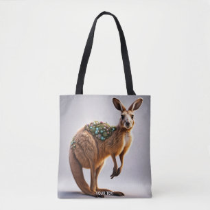 Tote Bag Imaginaire Cute Vivid Kangaroo Portrait Fleurs