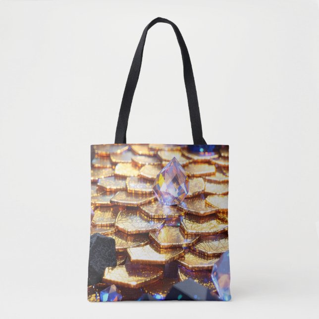 Tote Bag Imaginaire de luxe Gemstone Abstrait (Devant)