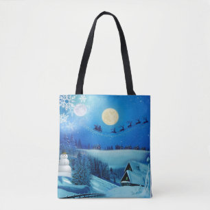 Tote Bag Imaginaire de vacances hivernales neige