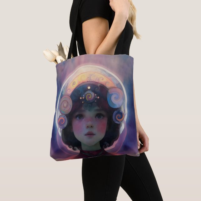 Tote Bag Imaginaire éthérée Céleste gardien du rêve d'enfan (De près)