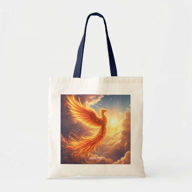 Tote Bag Imaginaire Flamme mignonne Phoenix augmente (Devant)