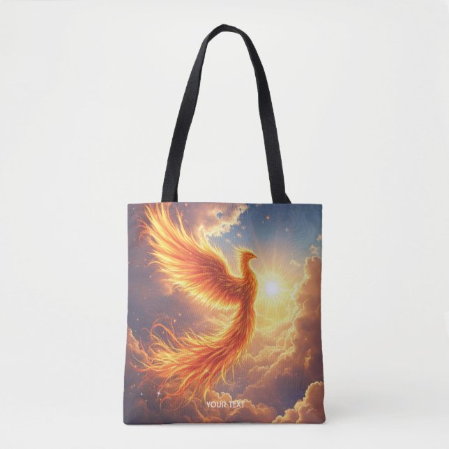 Tote Bag Imaginaire Flamme mignonne Phoenix augmente (Devant)