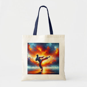 Tote Bag Imaginaire joli Sunset Karate Fighter